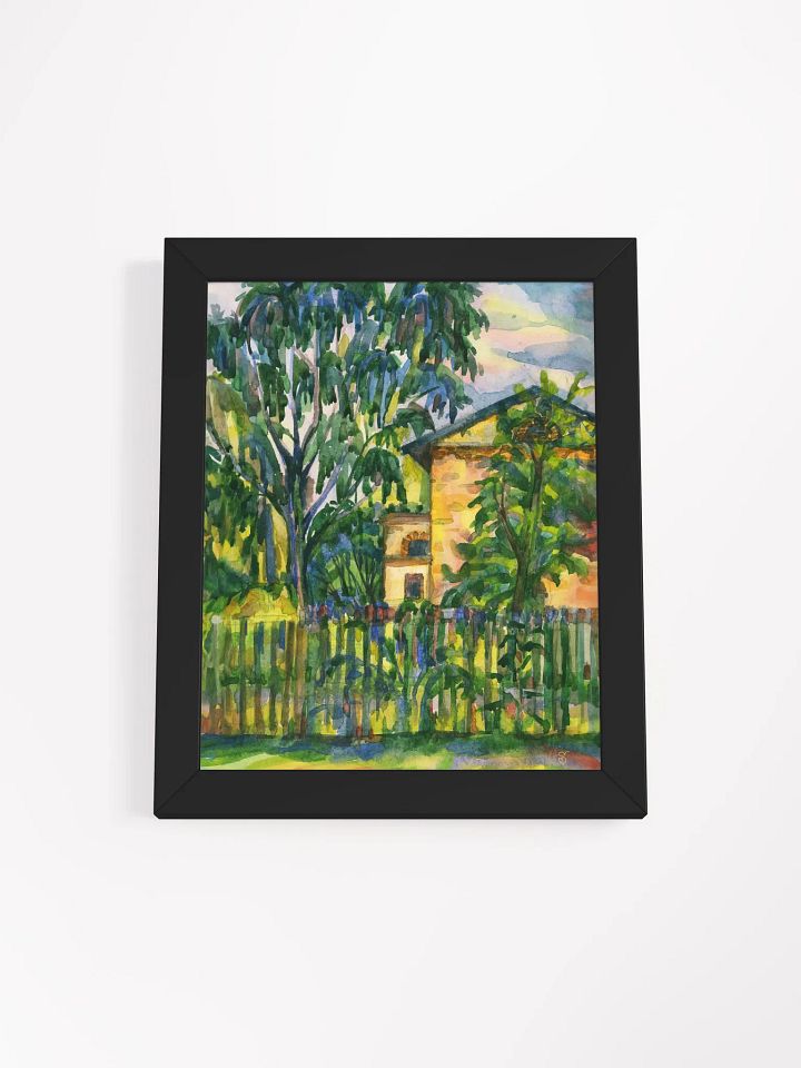 Tranquil Retreat Framed Watercolor Poster - Private House with Ffence product image (3)