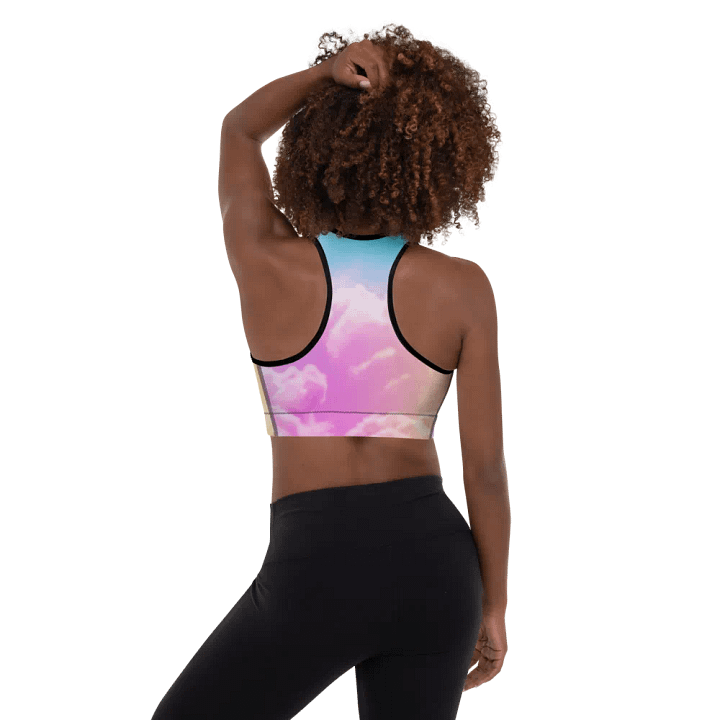 Blur cloud rainbow Design Padded Sports Bra - v7 product image (1)