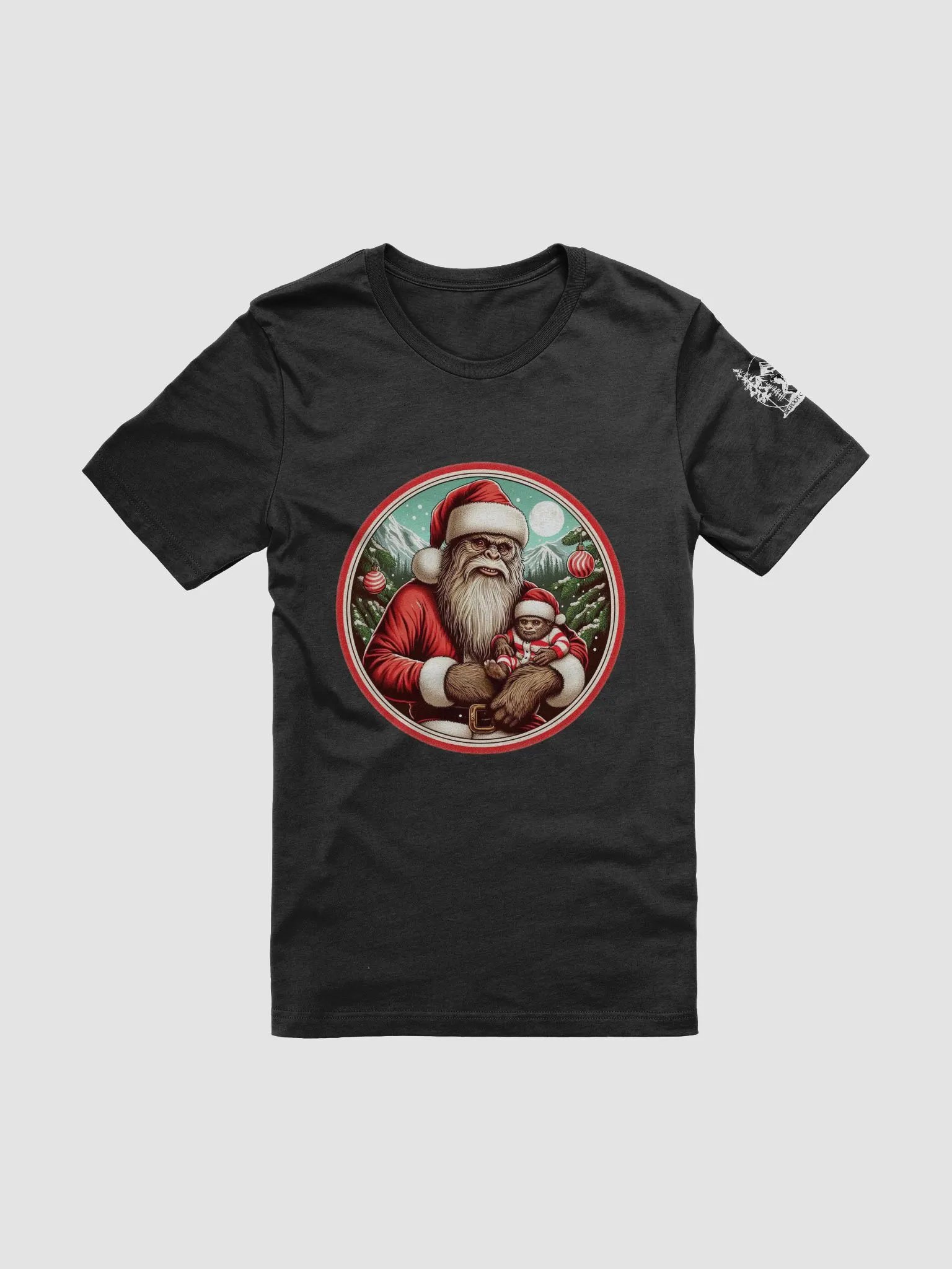 SANTA BIGFOOT AND HIS LITTLE HELPER T-SHIRT product image (1)