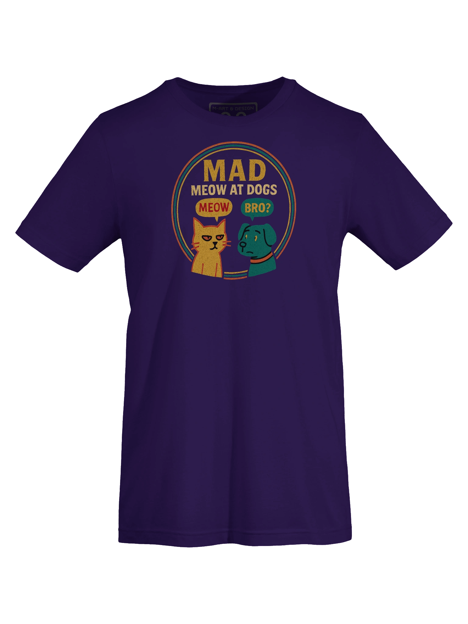 M – Meow At Dogs Funny Cartoon T-Shirt product image (57)
