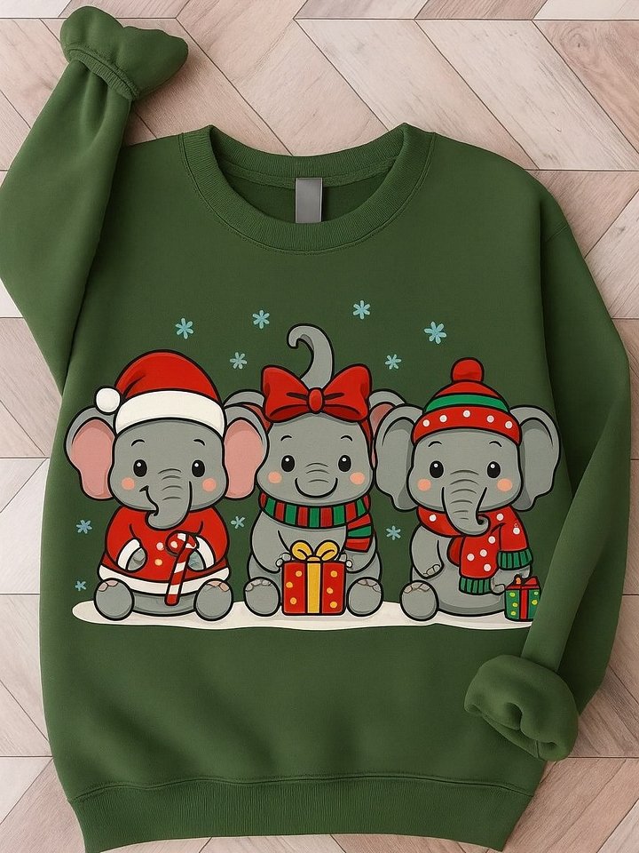 Festive Elephants Holiday Sweatshirt product image (1)