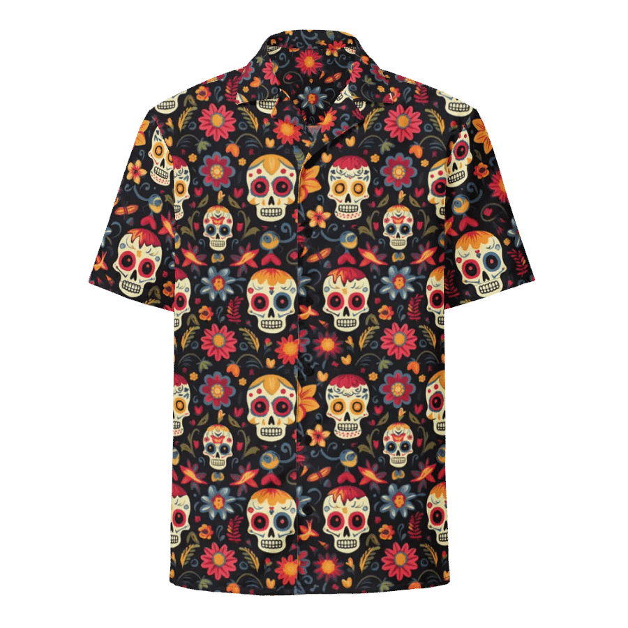 Sugar Skull Pattern-Seamless Day of the Dead Design Hawaiian Shirt product image (1)