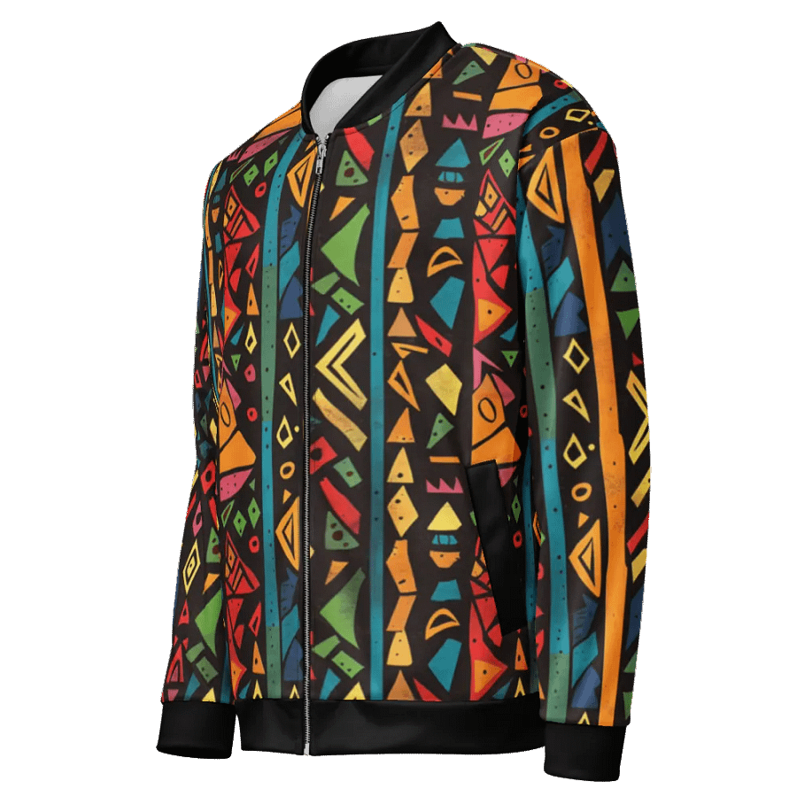 Vibrant African Tribal Patterns All-Over Print Bomber Jacket product image (7)