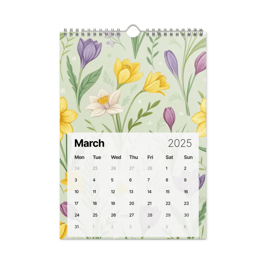 SEAMLESS FLORAL PATTERN WALL CALENDAR 2025 product image (9)