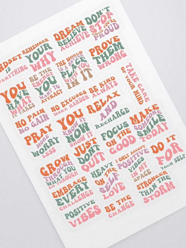 Typographical Motivational Sticker Sheet product image (1)