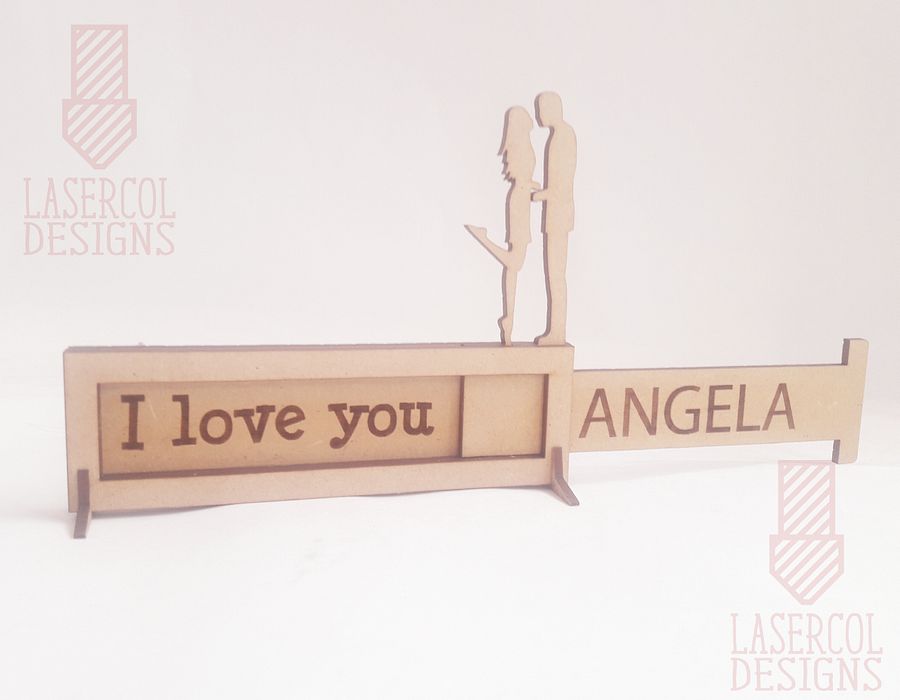 I love you sliding plaque - Laser Cut Files product image (9)
