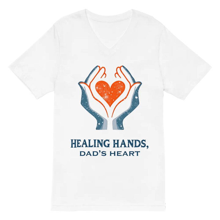 Flaming Heart , Dad's heart, Healing Hands V-Neck Tee product image (6)