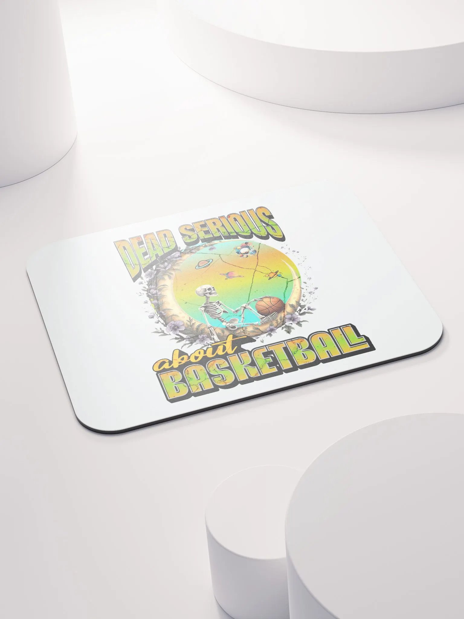 Dead Serious About Basketball Skeleton Cosmic Mouse Pad product image (4)