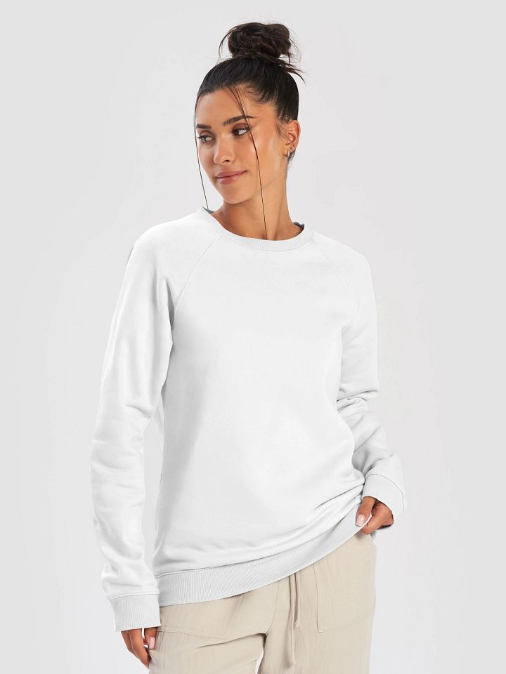 Plain Color White Raglan Sweatshirt product image (1)
