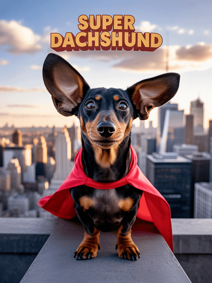 Dachshund Superhero Moment, Framed Poster product image (1)