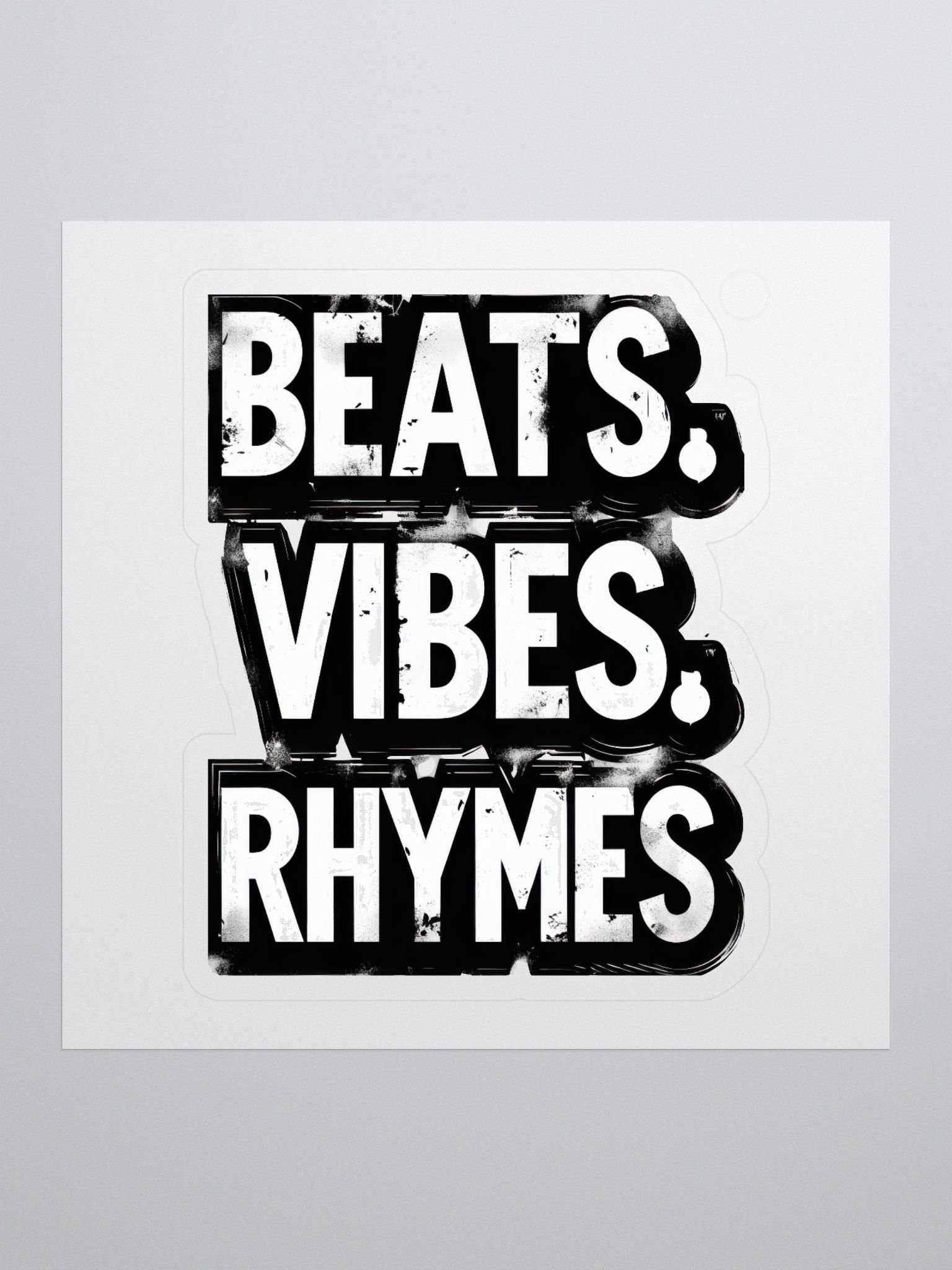 Beats, Vibes, Rhymes Kiss Cut Stickers product image (1)