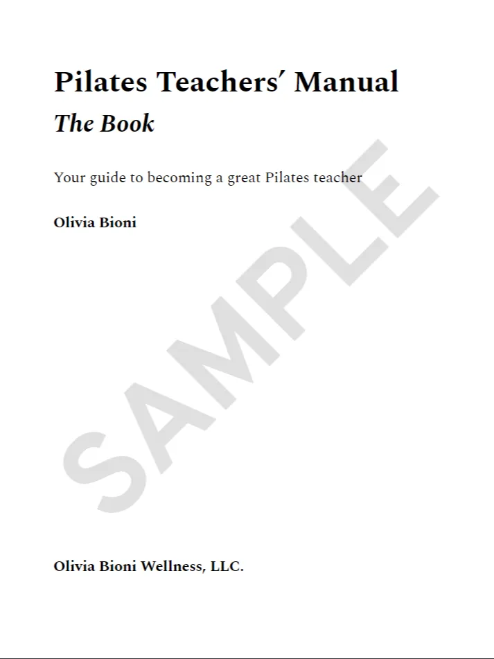 Sample chapters - Pilates Teachers' Manual: The Book product image (1)