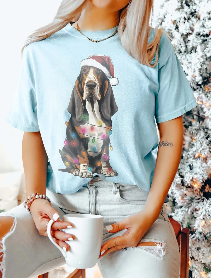 Funny Basset Hound(Tricolor) Christmas T-Shirt for Basset Hound Paw-rents product image (11)