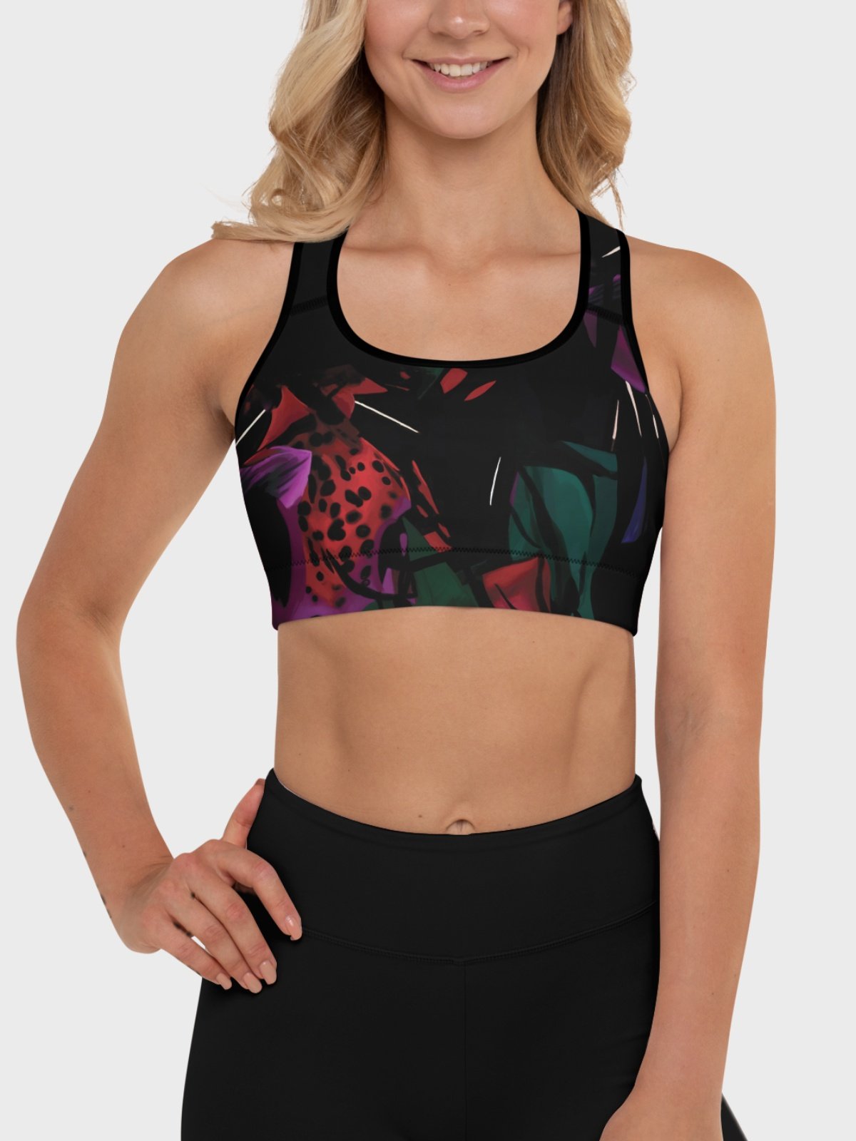 Sport Bra "Blosoom At Midnight" product image (2)