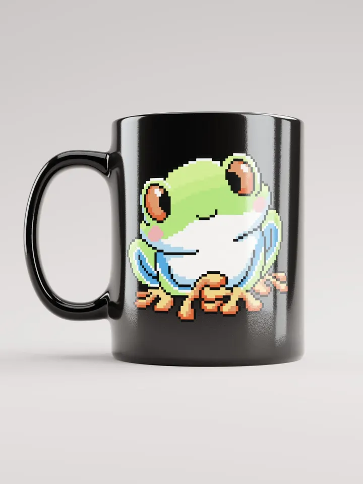 Light Green Rip the Frog Black Glossy Mug product image (1)