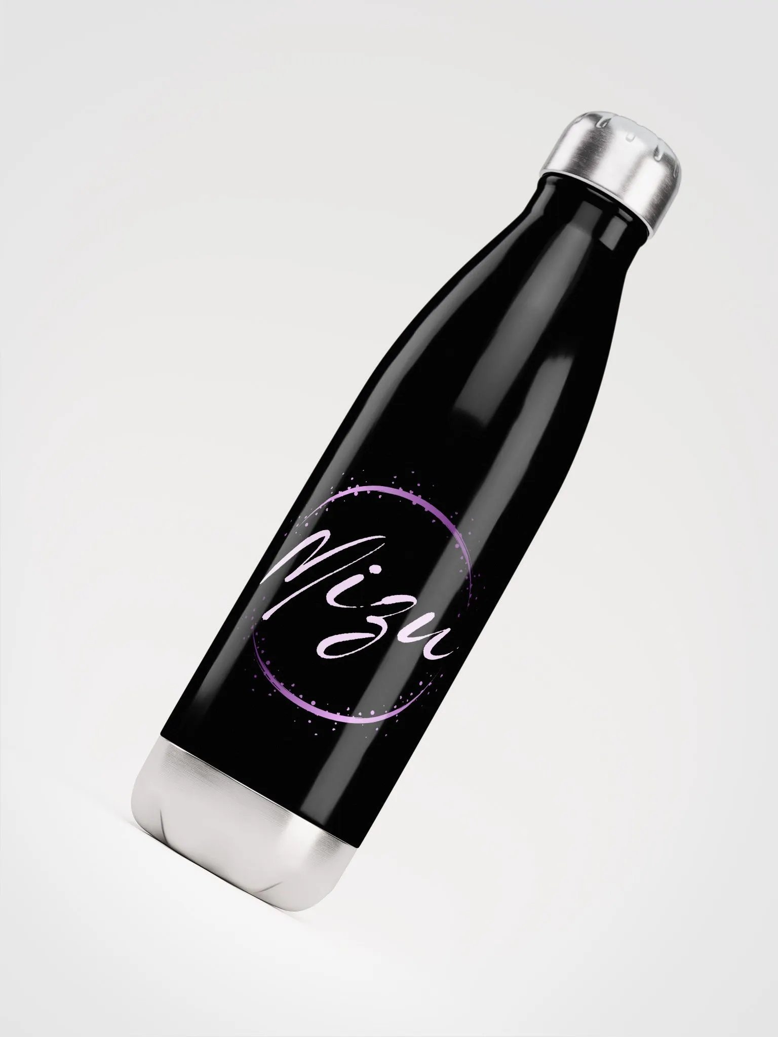 Stainless Steel Water Bottle, Black w/ Color Logo product image (4)