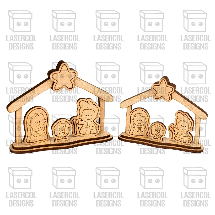 Small Nativity Scenes Gifts Bundle (Set 1-2-3-4) - Christmas - Laser Cut Files product image (9)