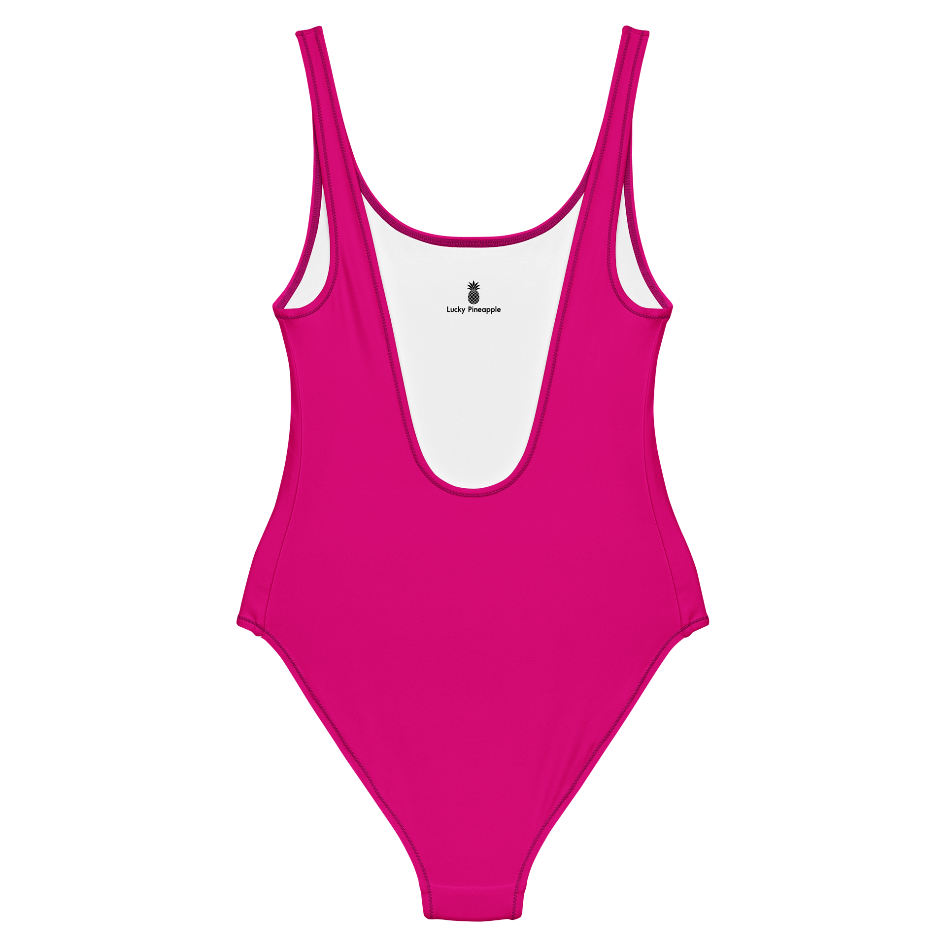 Fuchsia Pink Solid Color Retro Inspired Women's One Piece Swimsuit product image (2)