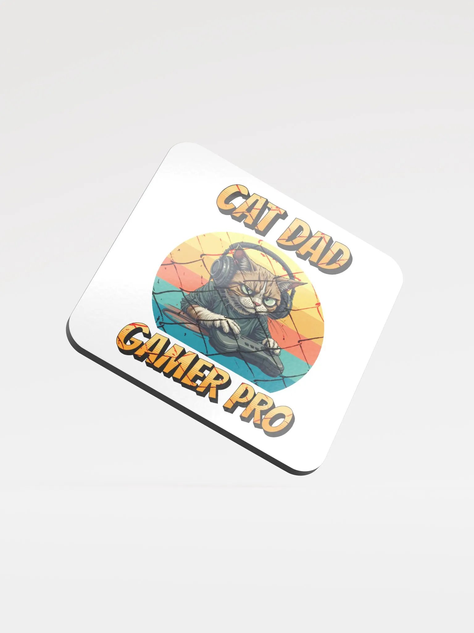 Cat Dad Gamer Pro Coaster Set product image (2)