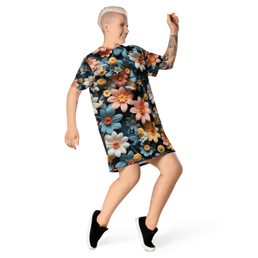3D-Ditsy-Flowers-Seamless-Patterns T-shirt Dress - V5 product image (6)