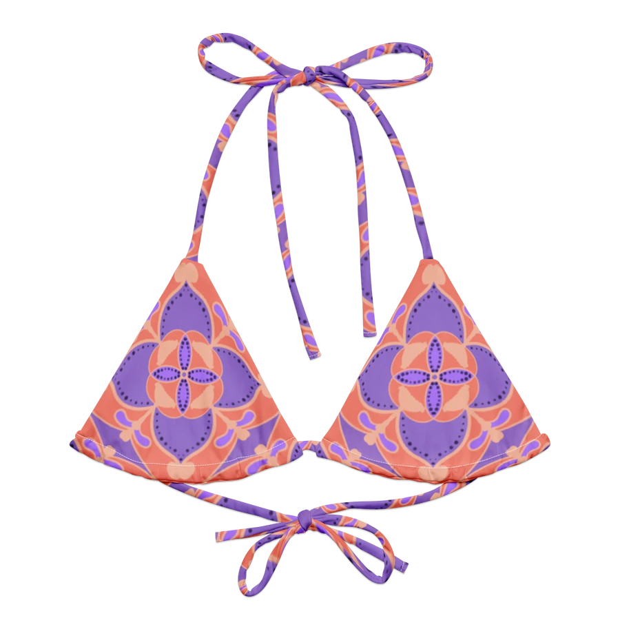 Pastel Orange and Mauve Pattern String Bikini Top product image (1)