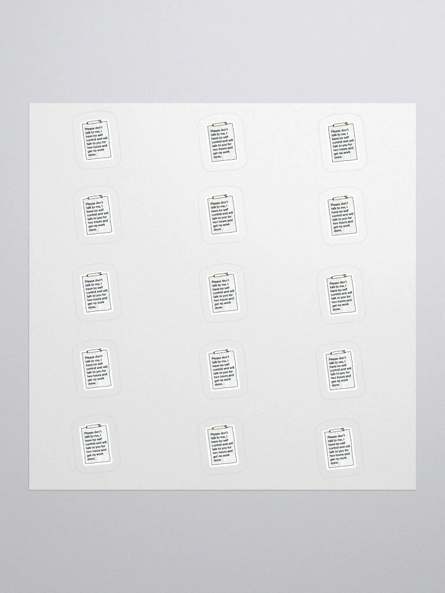 I NEED To Work Sticker (SMALL Sheet) product image (1)