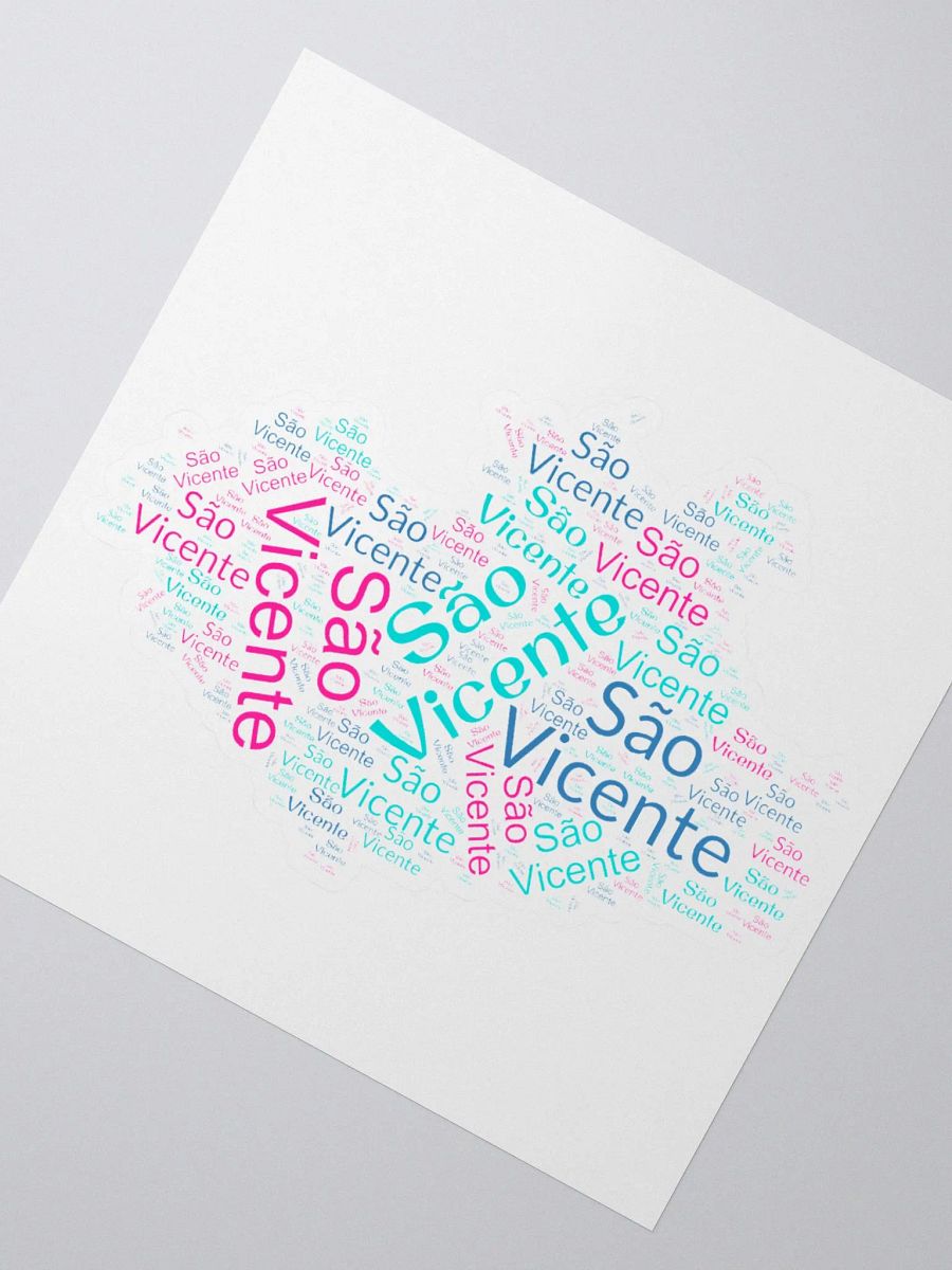 São Vicente Word Cloud Fish Kiss Cut Stickers product image (1)