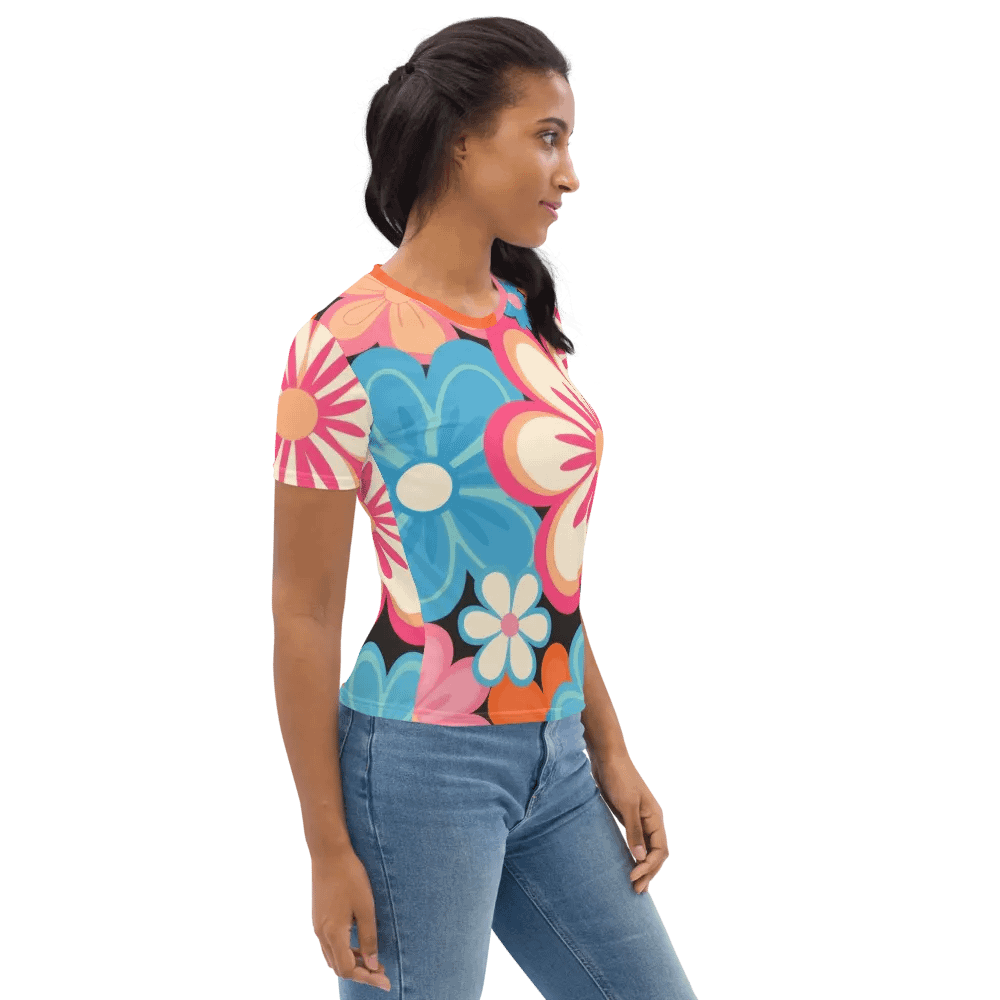 Retro Floral Fantasy All-Over Print Tee product image (6)