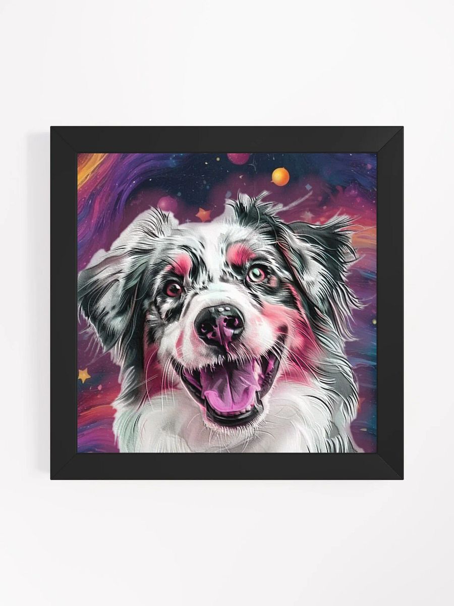 Blue Merle Australian Shepherd Cosmic Colors Framed Wall Art product image (1)
