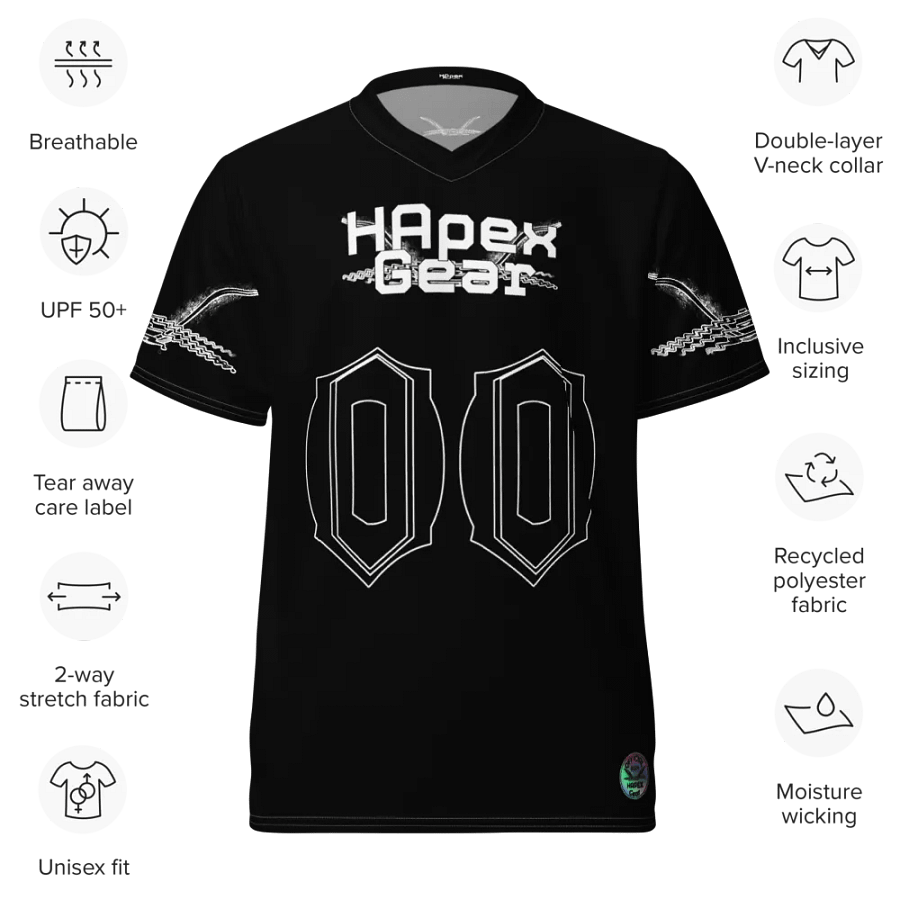Capital THEE DARE DIETER - Black - Recycled Unisex Sports Jersey - White HApex Gear Black Logo product image (9)