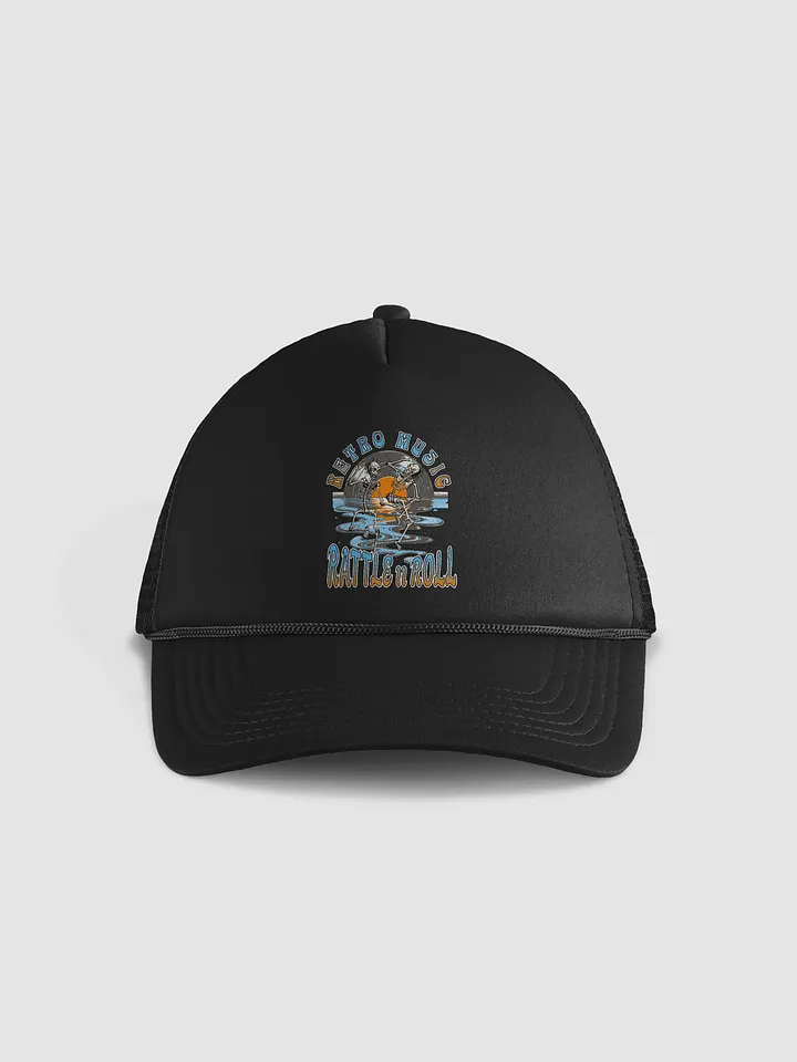 Retro Music Rattle n Roll Skeleton Trucker Hat product image (1)