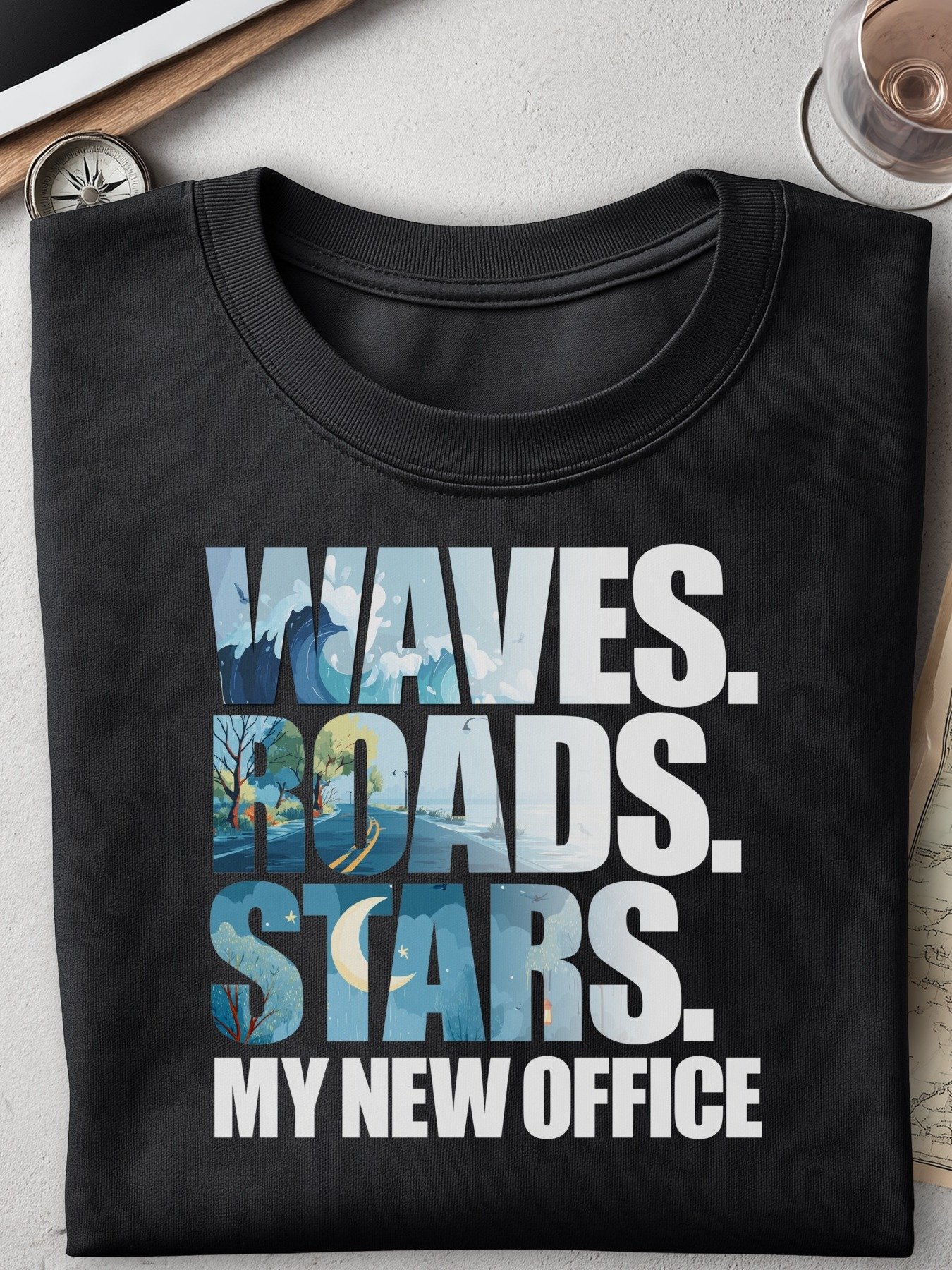 🌊🛣️⭐ My New Office Waves Roads Stars product image (3)