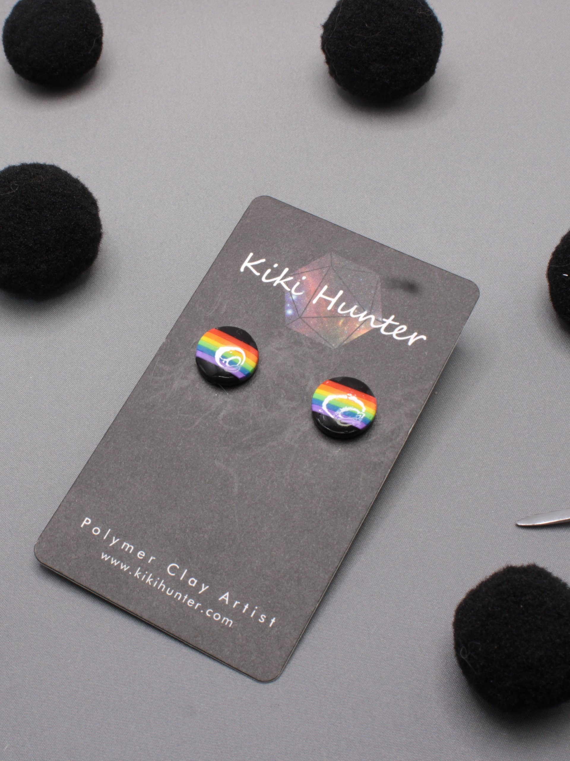 Rainbow Striped Stud Earrings product image (1)