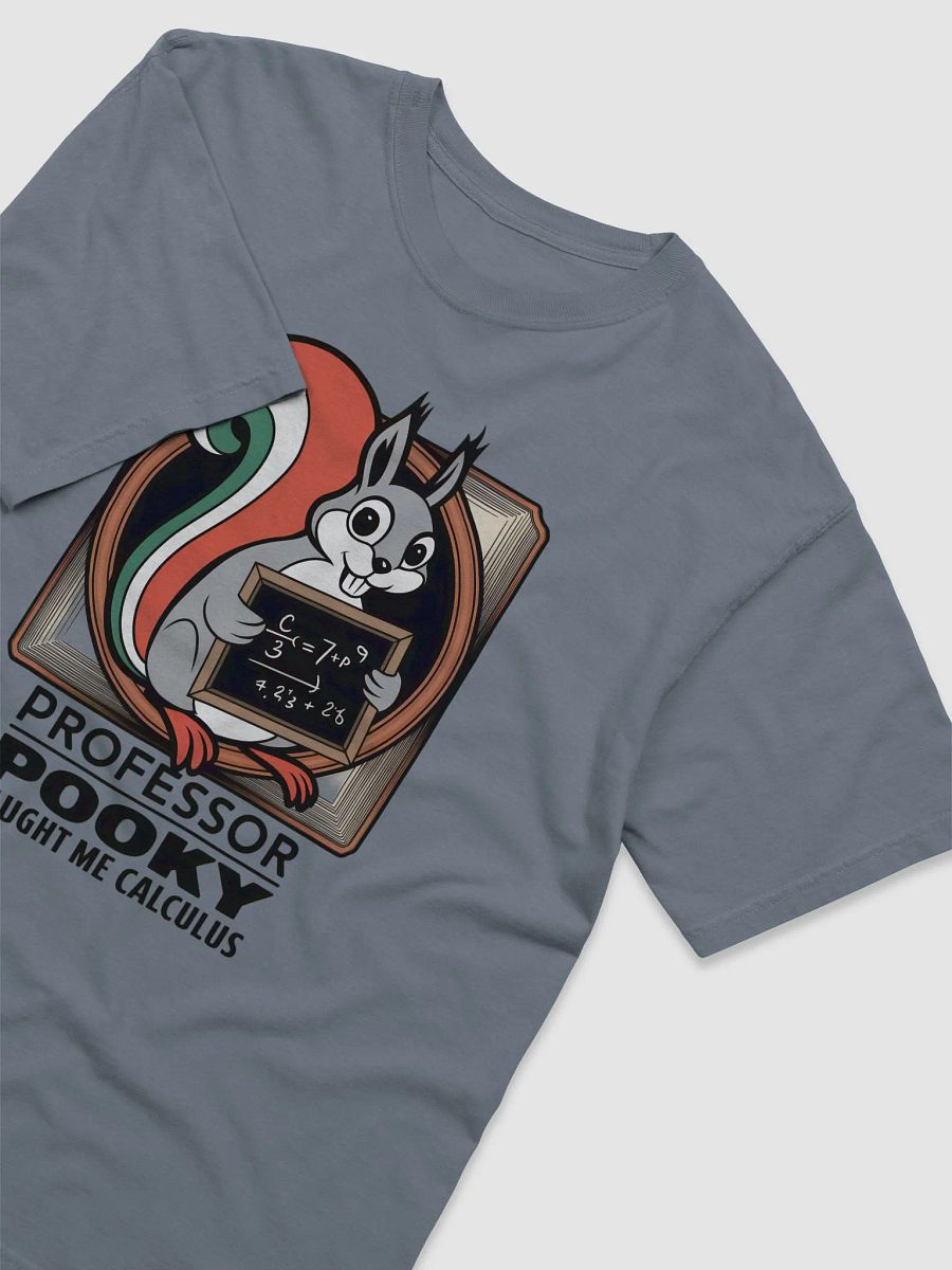 Super Soft and Comfy Traditional Tee: Professor Pooky Taught Me Calculus, Green White and Red Taill Holding Chalk Board product image (3)