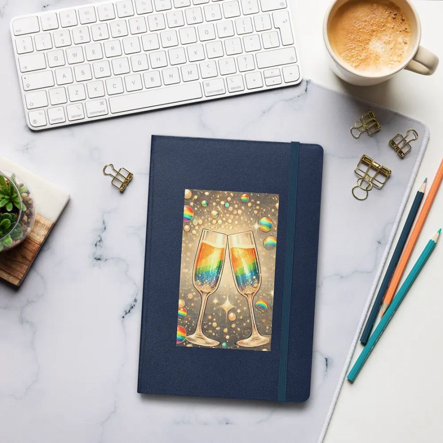 Rainbow Champagne Celebration Journal / Guestbook - NAVY product image (8)