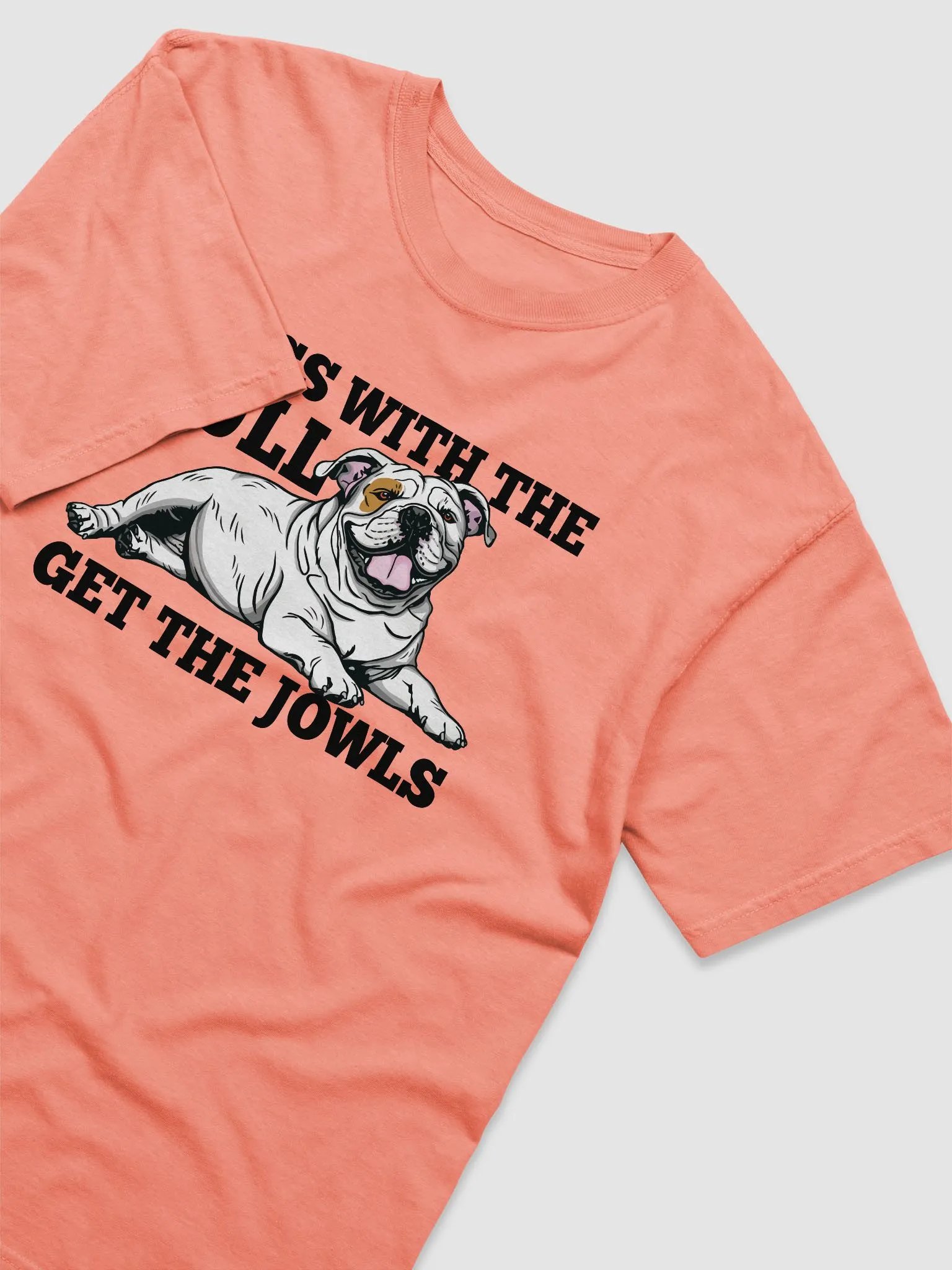 Mess with the Bull, Get the Jowls T-Shirt of an English Bulldog(White) | Funny T-Shirt for Bulldog Paw-rents product image (29)