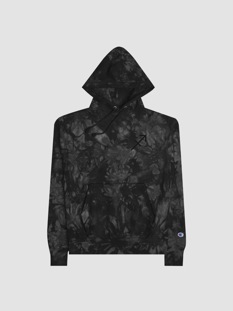 Sagittarius Black on Black Champion Tie Dye Hoodie product image (3)