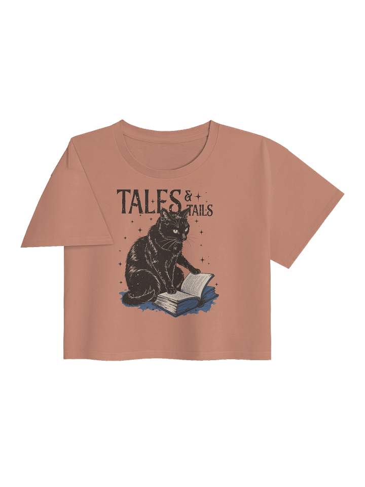 The "Tales & Tails" Book Cat Premium Crop Top product image (1)