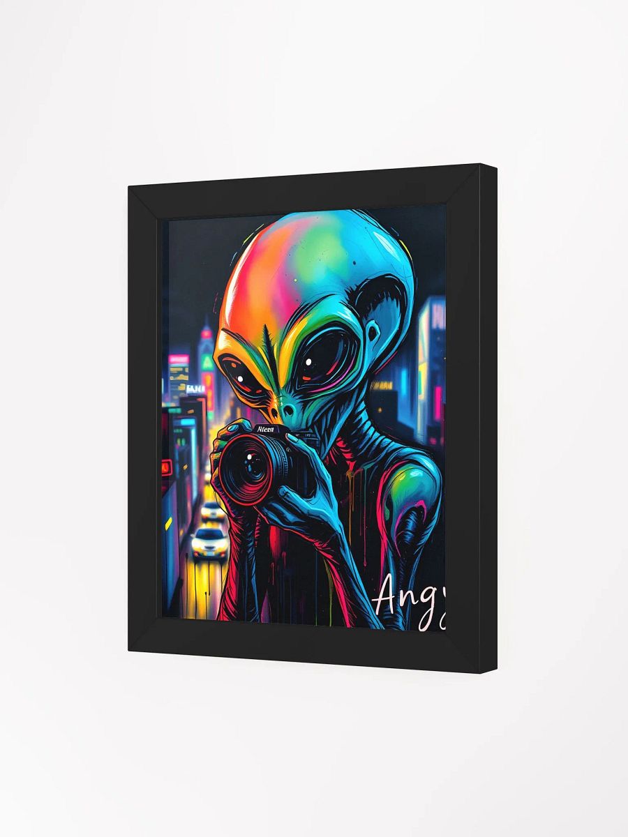 Neon Alien Cityscape Framed Poster product image (17)