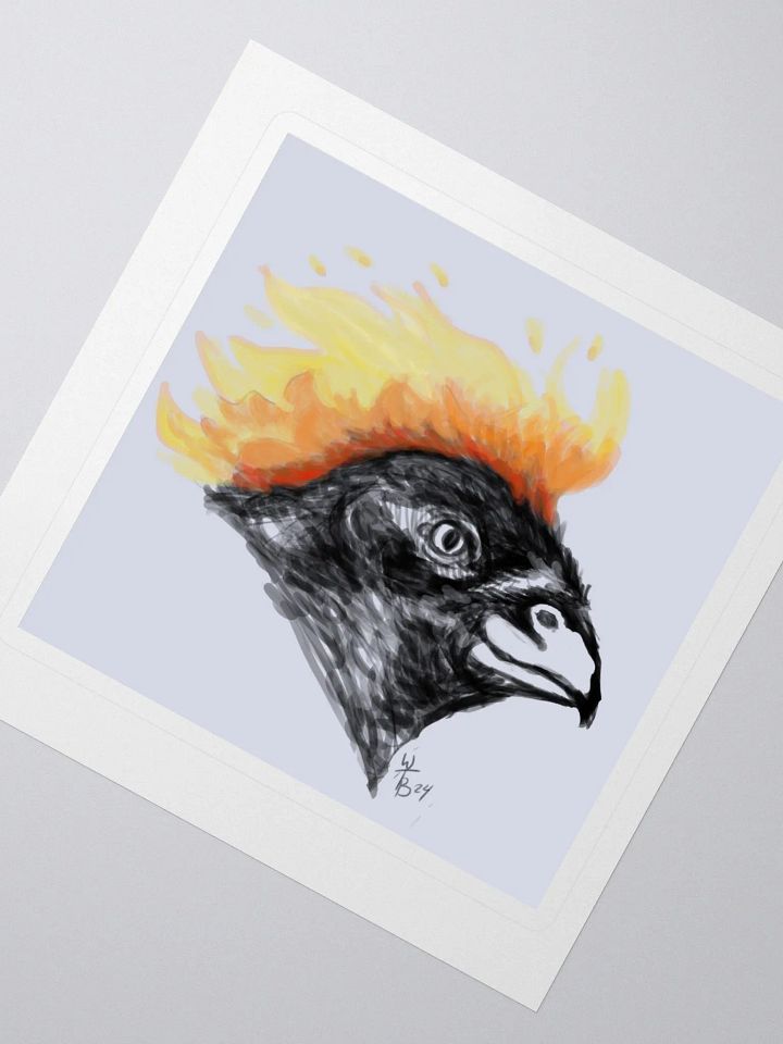 Flame Crest Bird Kiss Cut Sticker 4