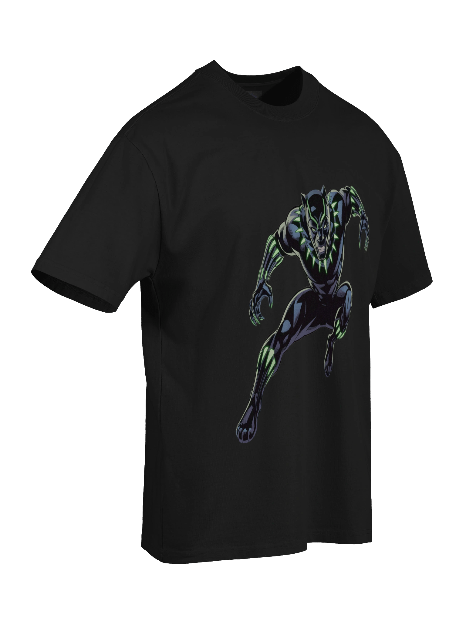 Black Panther Vibranium Glow Oversized Faded T-Shirt – Neon Claw Eclipse product image (8)