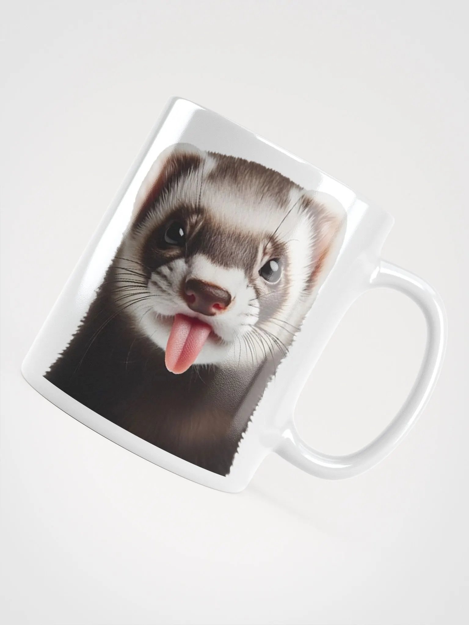 Rude Ferret #Humorous Glossy Mug - White product image (4)
