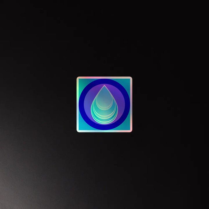 aqua drop holo sticker product image (4)