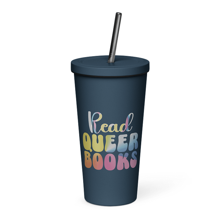 Read Queer Books Insulated Tumbler (Blue) product image (1)