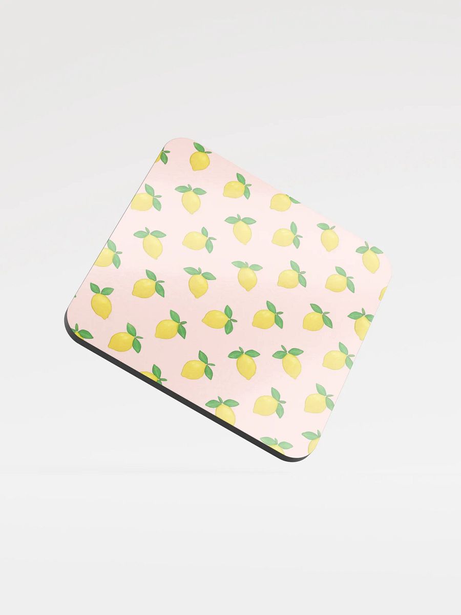 Lemons Light Pink Cork Coaster product image (1)