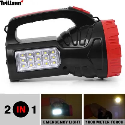 Trillsun Long Range 2 in 1 desk and torch light 5 hrs Torch Emergency Light (Red, Black) product image (3)