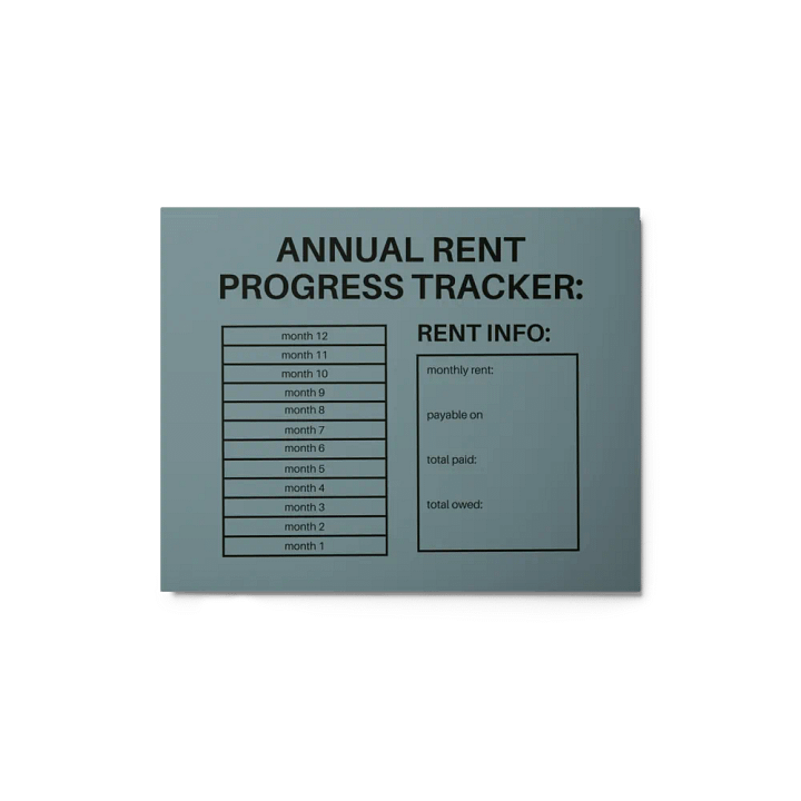 ANNUAL RENT TRACKER (black design 9) product image (1)