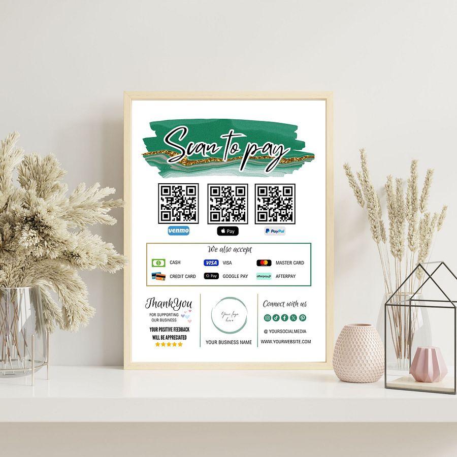 Esmeralda - Scan To Pay QR Code Sign Template product image (6)