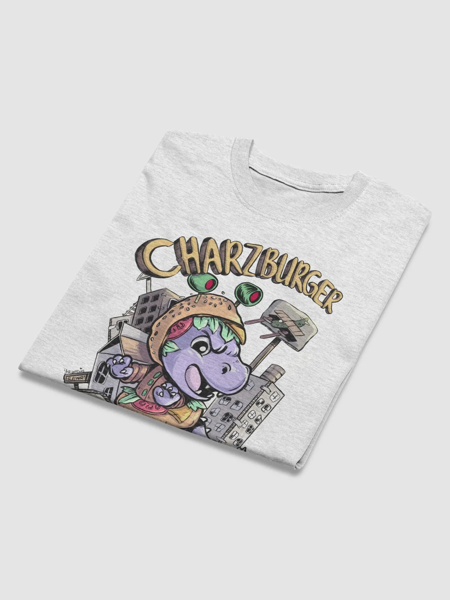 Dinosaur Hamburger Rampage T-Shirt - Whimsical Costume Tee product image (3)