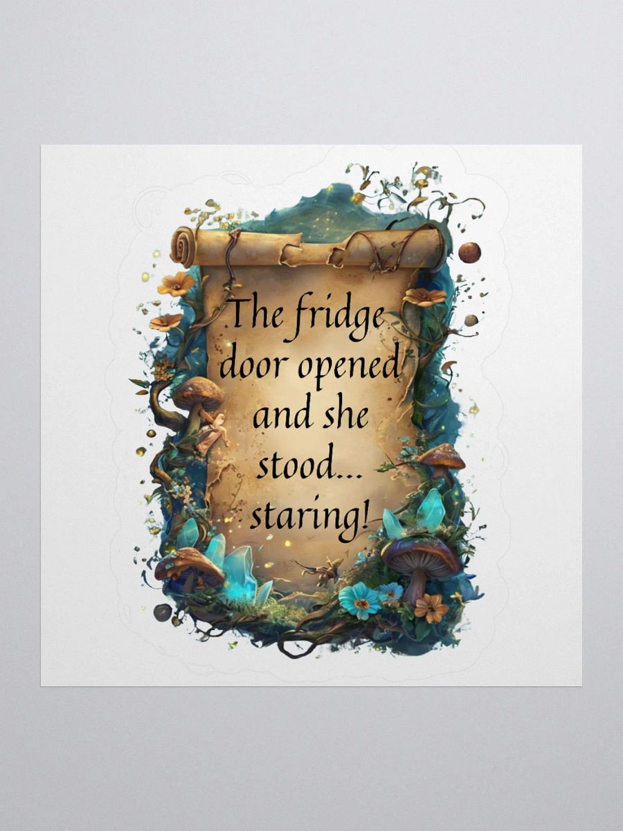 Whimsical Mom Sticker: "The Fridge Door Opened… and She Stood, Staring!" Funny Quote for ADHD Moms product image (3)